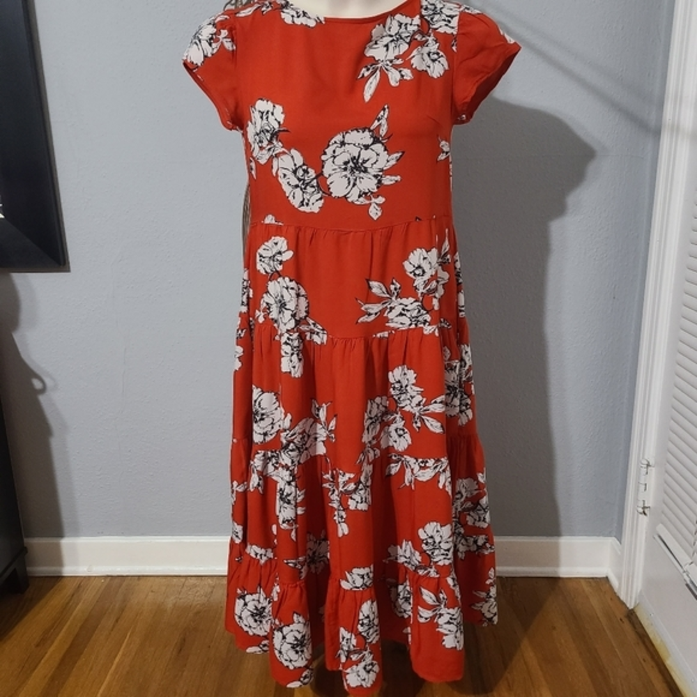 Free People Floral Tiered Rita Midi Dress XS